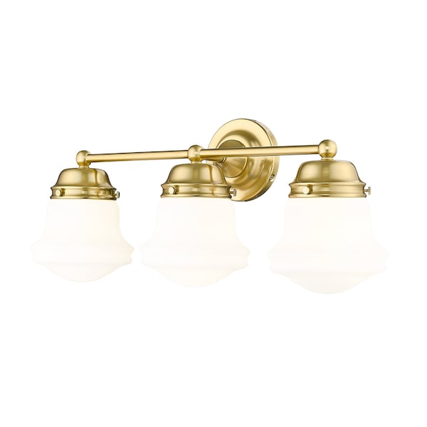 Z-Lite Vaughn Vanity, 3-Light, 7.75 In.W x 22.5 In.L x 9.5 In.H, Luxe Gold/Matte Opal 735-3V-LG - main